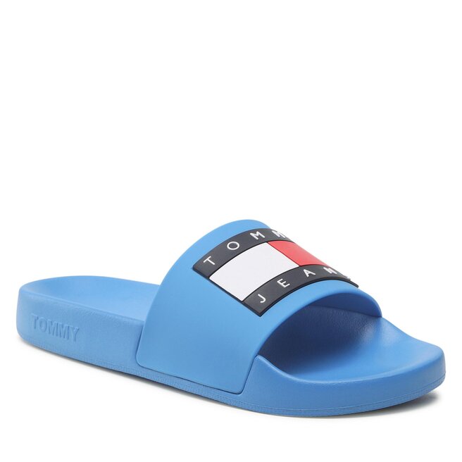 Șlapi Tommy Jeans Flag Pool Sld Ess EN0EN02115 Deep Sky Blue C2P BLUE imagine noua