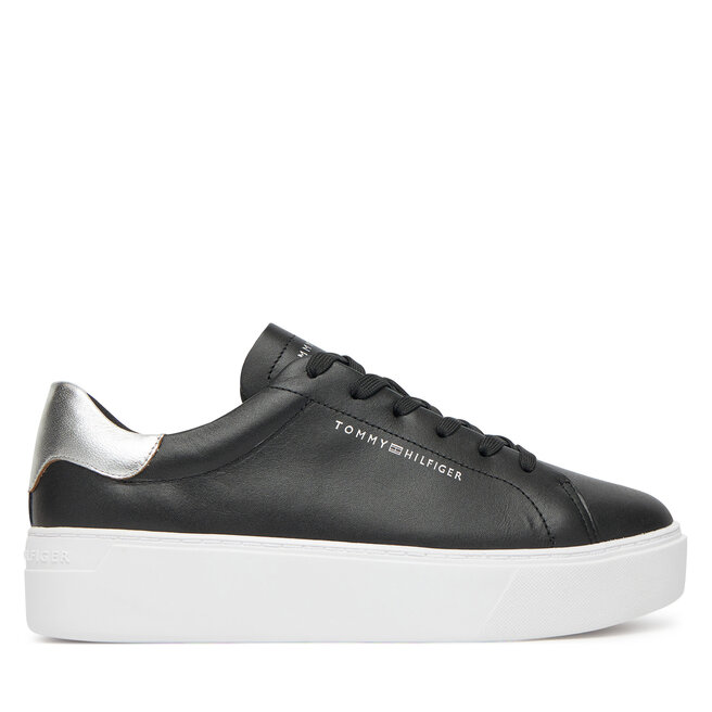 Sneakersy Tommy Hilfiger Essential Platform Court Sneaker - Czarny