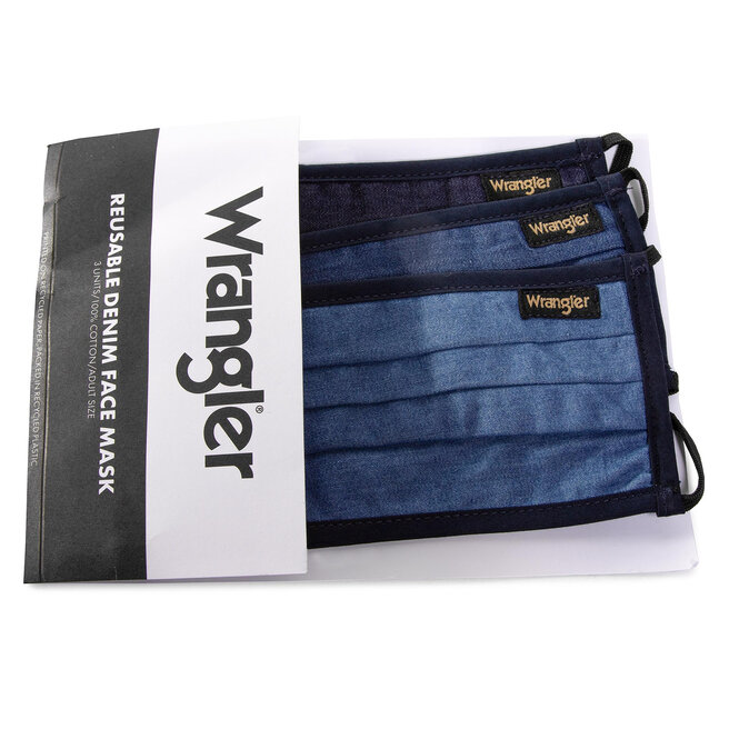 Wrangler Set od 3 tekstilne maske Wrangler W0Y1YBX41 Blue Indigo