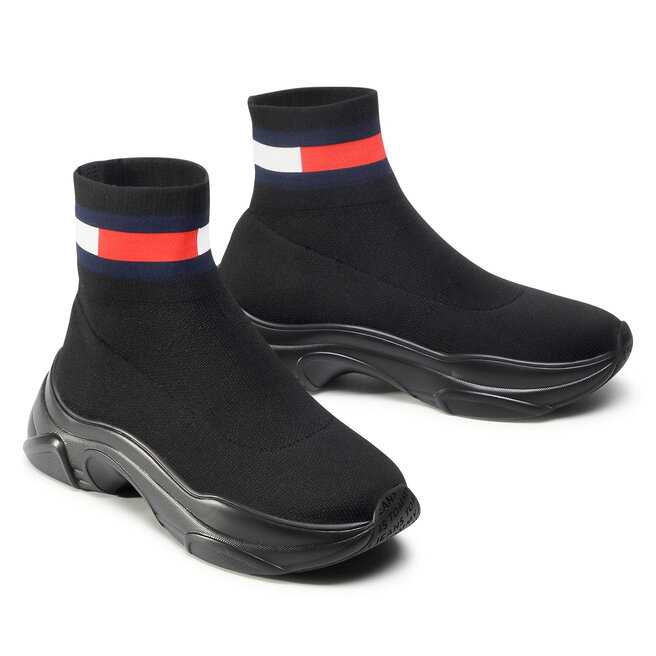 tommy jeans flat sock boot