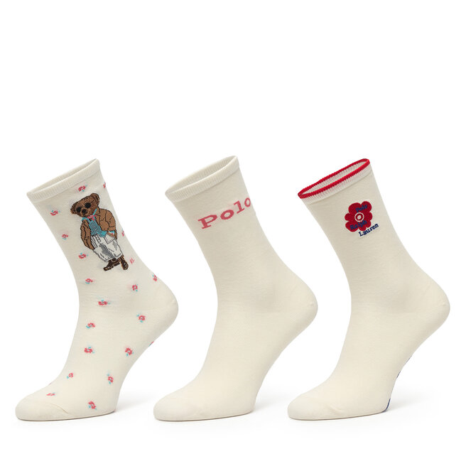 Skarpety długie Polo Ralph Lauren 455P10258001 Écru - kobiece