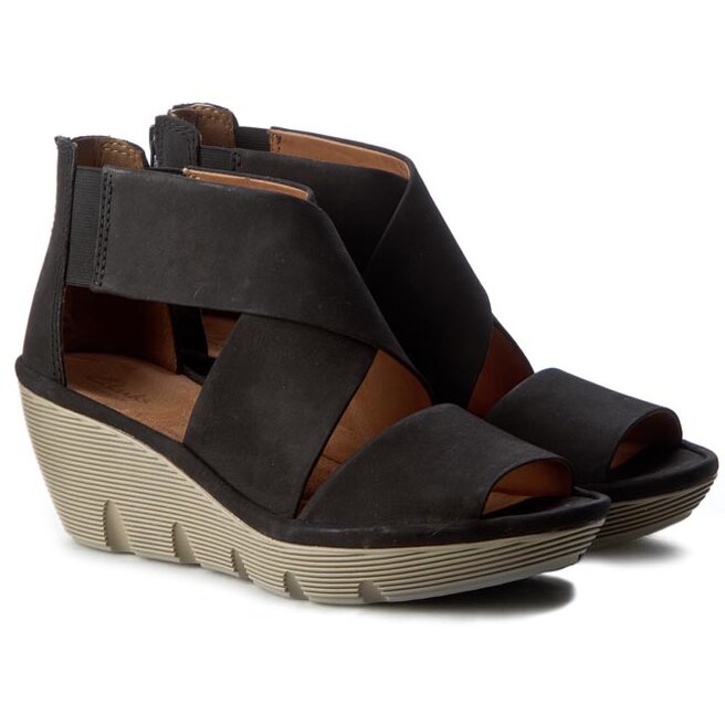 Sanda y Clarks Clarene Glamor 261229454 Black Nubuck eobuwie .pl