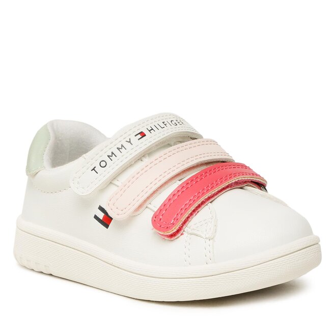 Sneakers Tommy Hilfiger Low Cut Velcro Sneaker T1A9-32710-1355 M White/Multicolor X256 Cut imagine noua gjx.ro