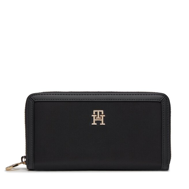 Duży Portfel Damski Tommy Hilfiger Th Essential S Large Za - Czarny