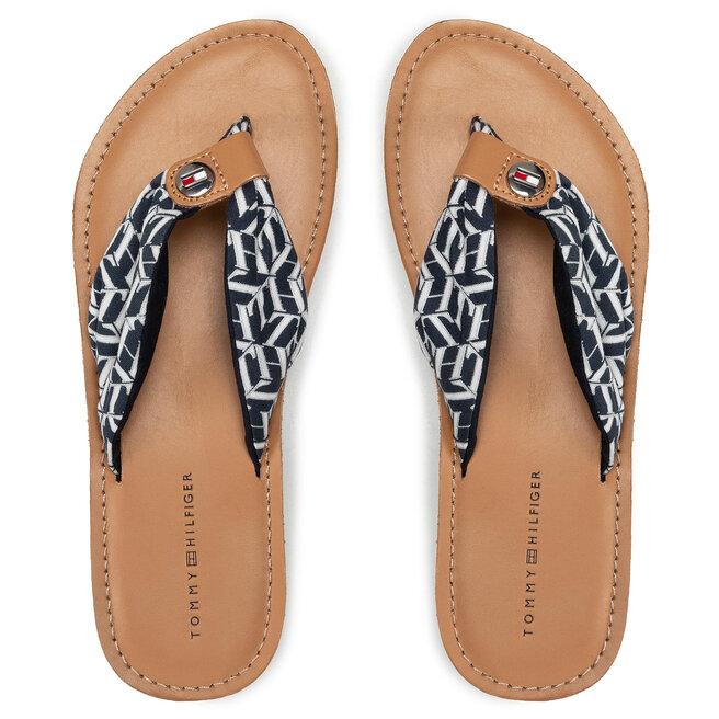 Tommy Hilfiger Flip flop Tommy Hilfiger Leather Footbed Th Beach Sandal FW0FW05659 Desert Sky DW5