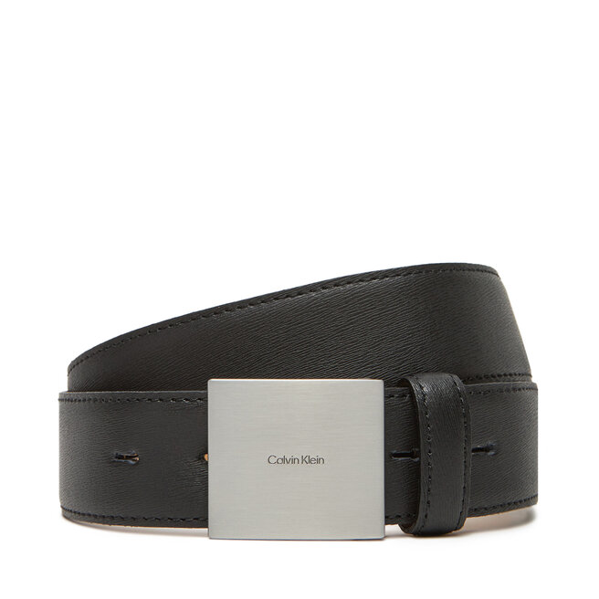 Pasek Męski Calvin Klein Plaque Buckle 35Mm - Czarny