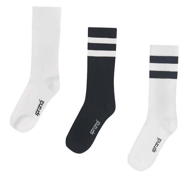 Zestaw 3 par wysokich skarpet unisex Sprandi - (3-pack) Czarny