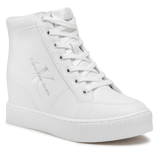 Sneakers Calvin Klein Jeans Hidden Wedge Cupsole Laceup YW0YW00771 White/Silver 0LB