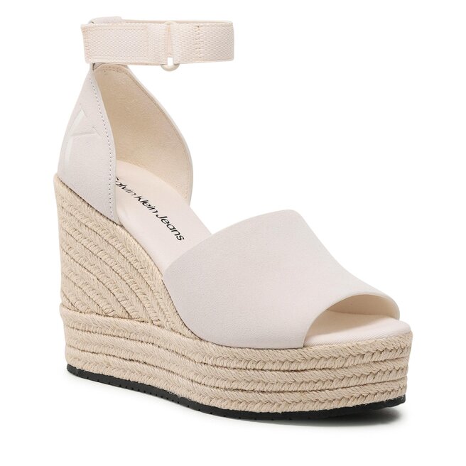 Calvin Klein Jeans Еспадрили Calvin Klein Jeans Wedge Sandal Wide Su Con YW0YW00963 Ancient White YBH