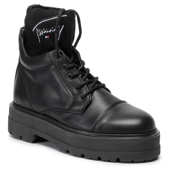 Tommy signature flatform boot en0en00678 black 990 top