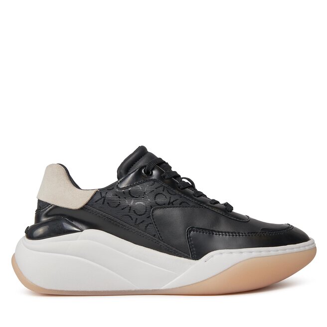 Sneakersy Calvin Klein Wedge Lace Up Epi Mono - Czarny