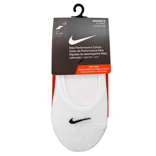 Set de 3 perechi de șosete scurte de damă Nike SX4863 101 Alb