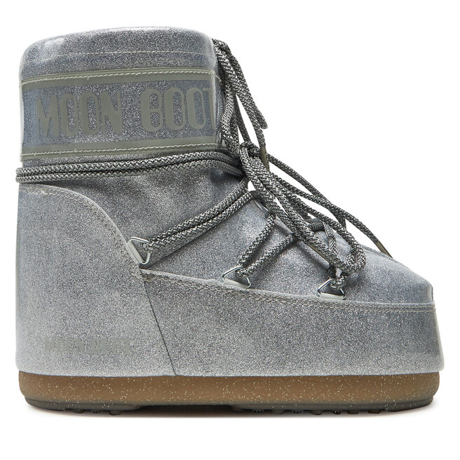 Śniegowce Moon Boot Icon Low Glitter - Srebrny