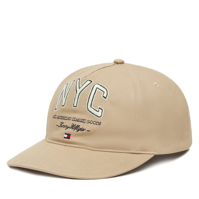 Czapka z daszkiem Tommy Hilfiger Flag Seasonal 5 Panel - Beżowy