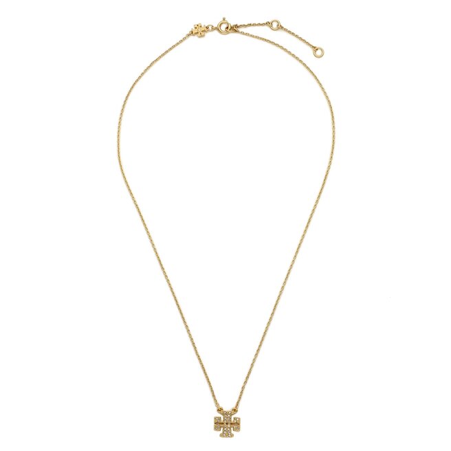 Tory Burch Set náušnice a náhrdelník Tory Burch Kira Pave Pendant And Stud Earring Set 145510 Tory Gold/Crystal 783