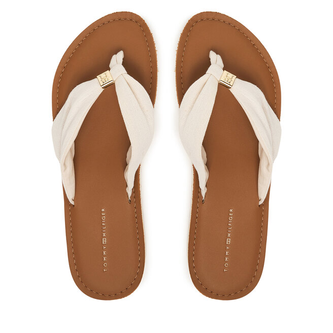 Japonki Tommy Hilfiger Th Ltr Footbed Summer Sandal FW0FW09194 Écru -