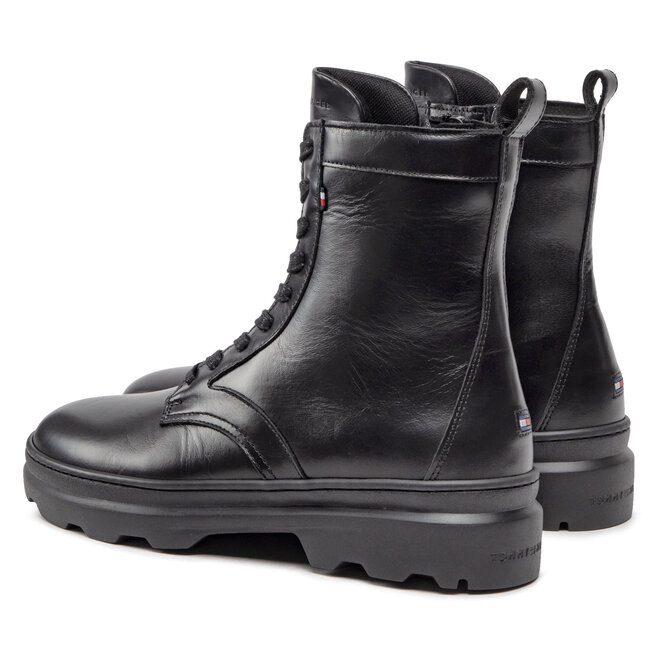 Tommy Hilfiger Kozačky Tommy Hilfiger Comfort Hilfiger Lth High Boot FM0FM04192 Black BDS