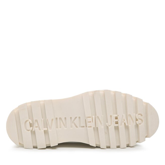 Calvin Klein Jeans Trappers Calvin Klein Jeans Flatform LAceup Boot Patent YW0YW00852 White YBR