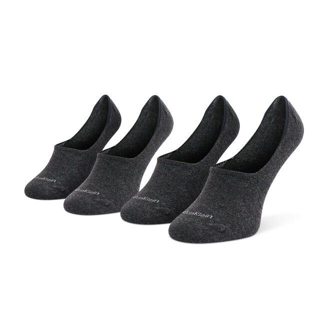 Set de 2 perechi de șosete scurte de damă Calvin Klein 701218771 Dark Grey Melange 003