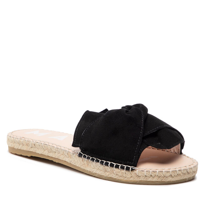 Espadrile Manebi Sandals With Knot K 1.0 Black Soft Suede 1.0 imagine noua gjx.ro
