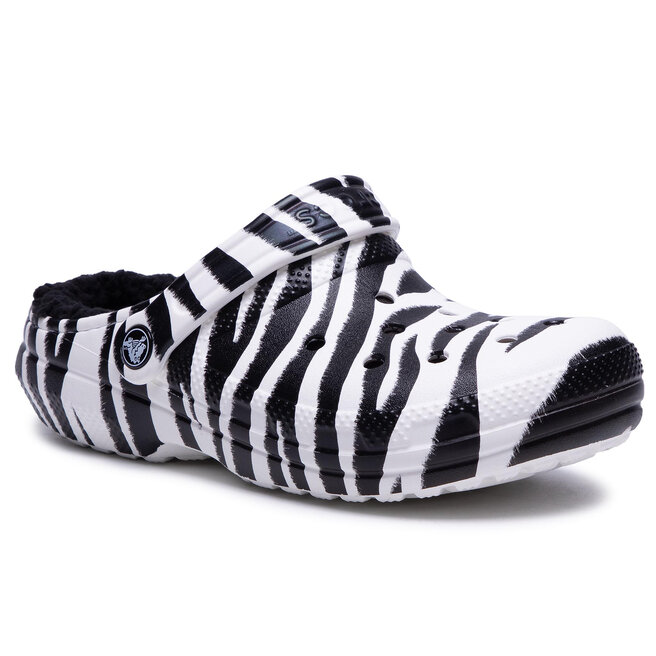 Klapki Crocs Classic Lined Animal Print Clg 206559 Black/Zebra Print