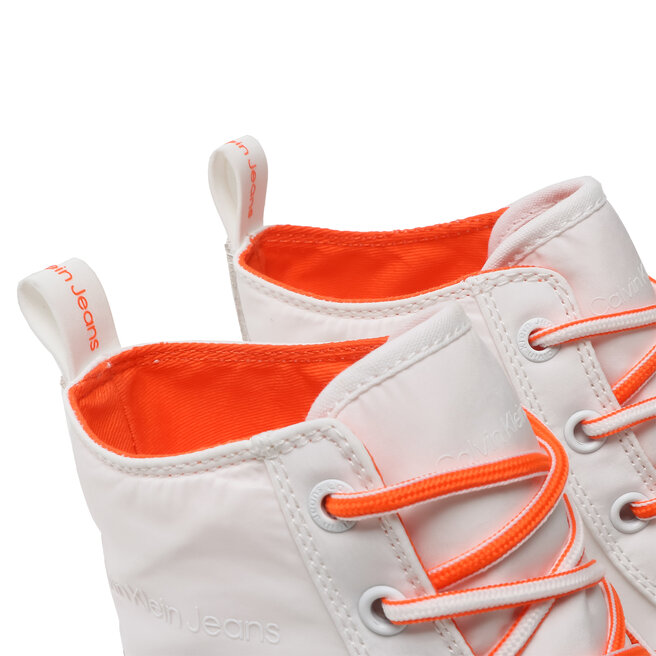 Calvin Klein Jeans Сникърси Calvin Klein Jeans Flatform+ Cupsole Mid Softny YW0YW00918 White/Firecracker 0LC
