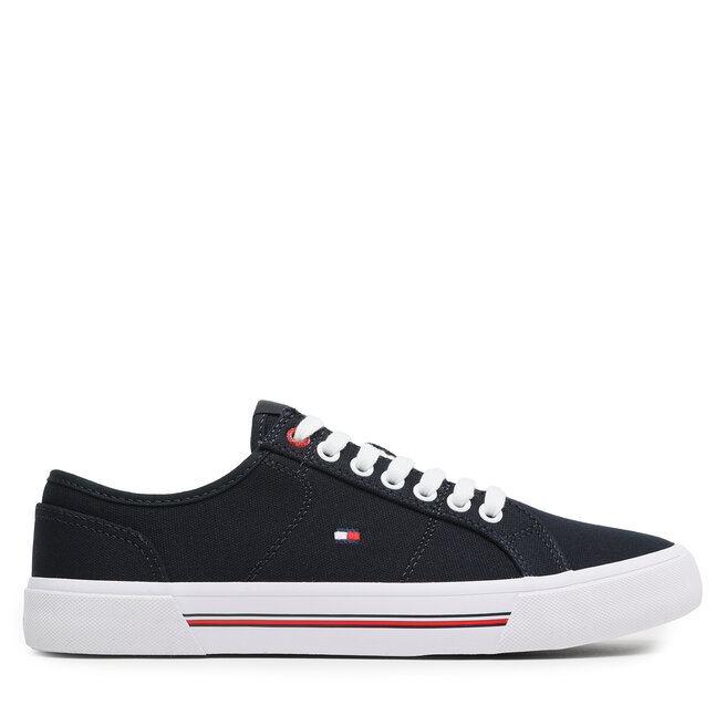 Tenisówki Tommy Hilfiger Core Corporate Vulc Canvas - Granatowy