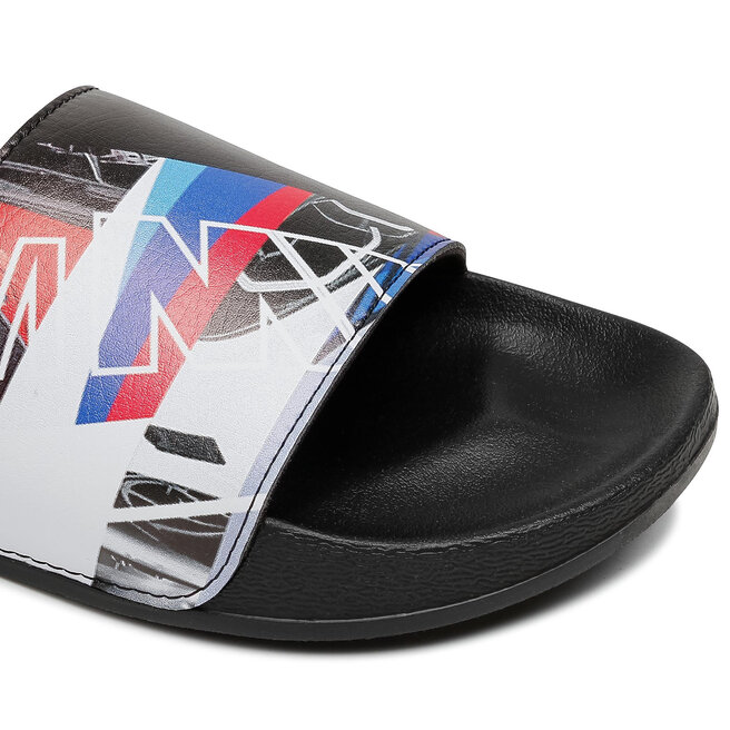 Iešļūcenes Puma BMW MMS Graphic Leadcat FTR 368582 02 Puma Black/Puma  Wgite/High Risk Red | eapavi.lv