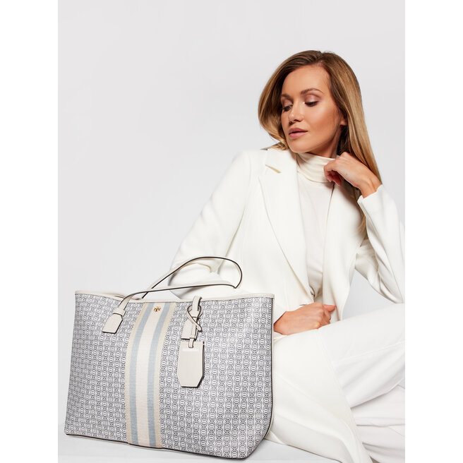 Sac main Tory Burch Gemini Link Canvas Tote 53303 New Ivory