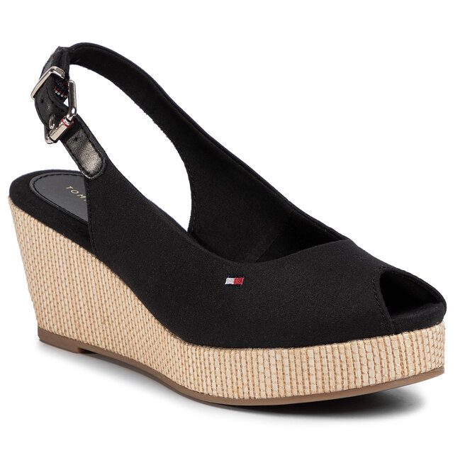 Tommy Hilfiger Espadrilky Tommy Hilfiger Iconic Elba Sling Back Wedge FW0FW04788 Black BDS