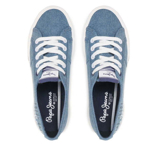 Pepe Jeans Teniszcipő Pepe Jeans Brady W Logo PLS31288 Factory Blue 560
