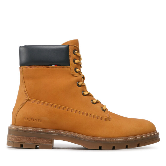 Tommy Hilfiger Kozačky Tommy Hilfiger Padded Nubuck Boot FM0FM04205 Vitage Gold KBH