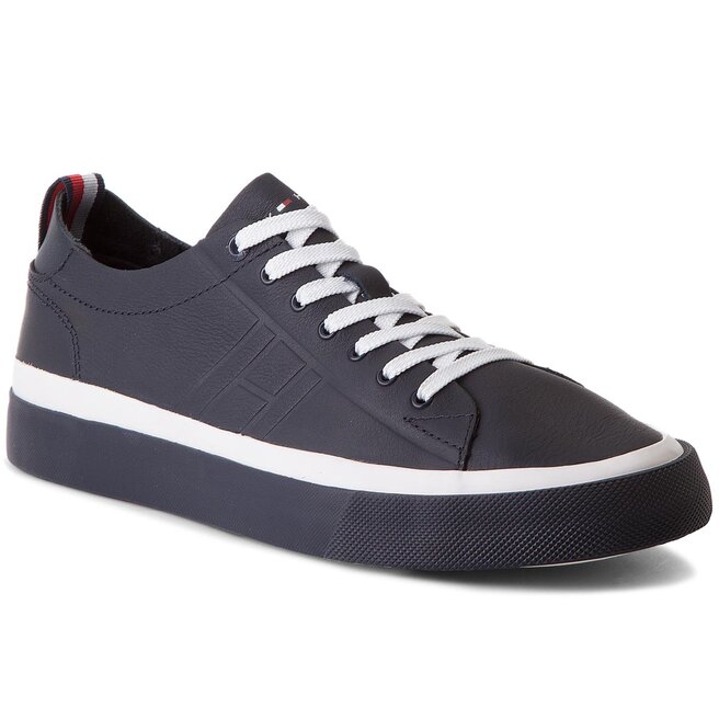 Tommy hilfiger unlined low cut leather sneaker store