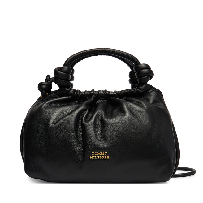 Torebka Tommy Hilfiger Th Soft Leather Med Crossover AW0AW18369 Czarny -