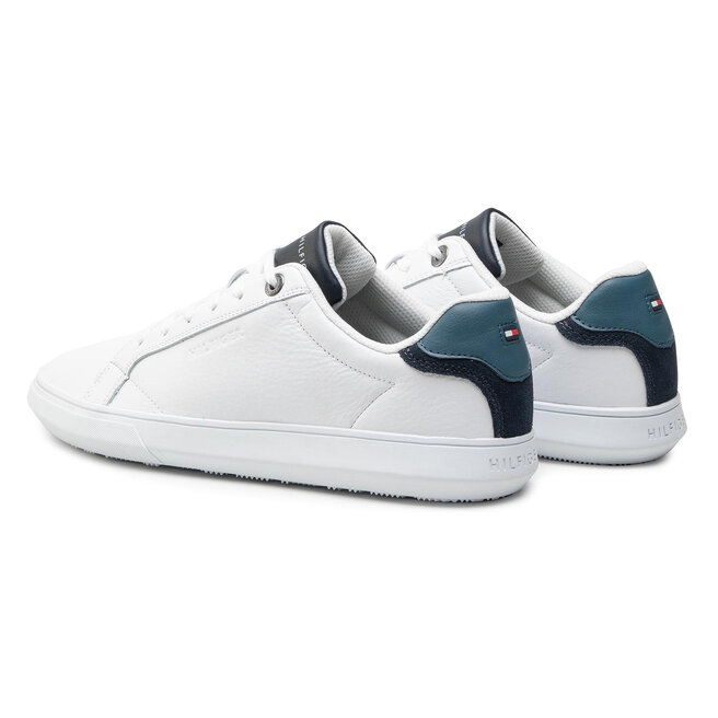 Laisvalaikio batai Tommy Hilfiger Essential Leather Cupsole Pop FM0FM03089  Charcoal Blue DA4 • Www.eavalyne.lt