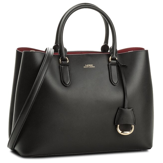 ralph lauren black marcy satchel bag