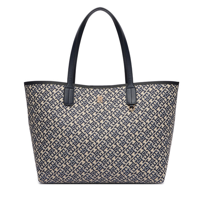 Torebka Tommy Hilfiger Th Icon Tote Jacquard AW0AW18889 Niebieski -
