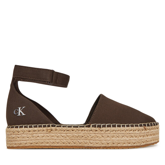 Espadryle Calvin Klein Jeans Flatform Espadrille Sling Mg - Brązowy
