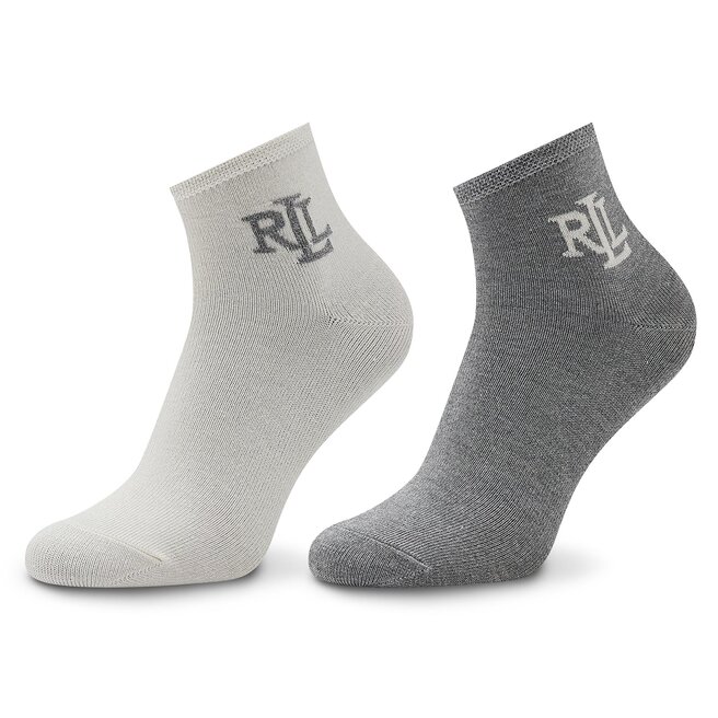 Σετ 2 ζευγάρια ψηλές κάλτσες γυναικείες Lauren Ralph Lauren 454897521003 Greyh
