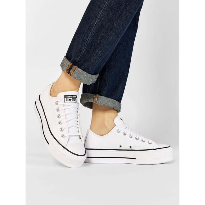 Converse Кецове Converse Ctas Lift Clean Ox 561680C White/Black/White