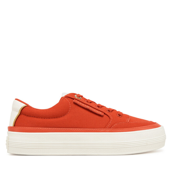 Sneakersy Tommy Hilfiger Essential Vulc Textile Sneaker - Pomarańczowy