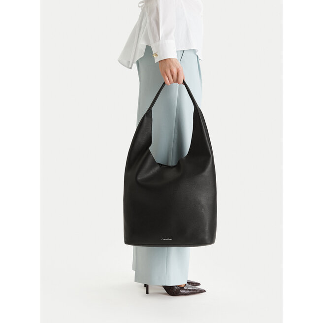 Torebka Calvin Klein Slouchy Pebble Medium Bag LV04F3596G Czarny -