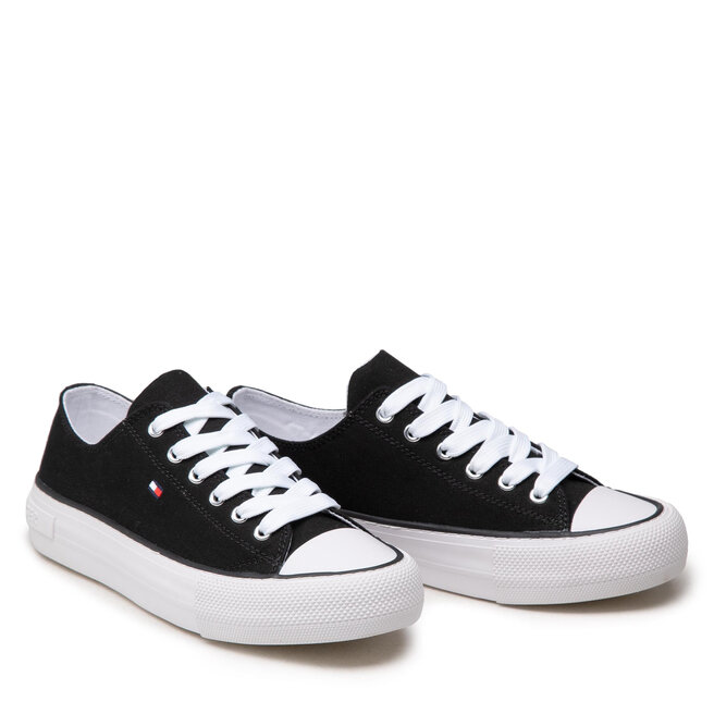 Tommy Hilfiger Bambas Tommy Hilfiger Low Cut Lace-Up Sneaker T3A4-32118-0890 S Black 999