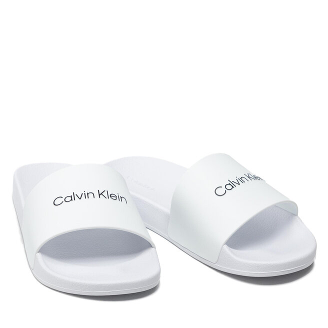 Calvin Klein Jeans Шльопанці Calvin Klein Jeans Pool Slide Rubber- Solid R HW0HW00746 Ck White YAF