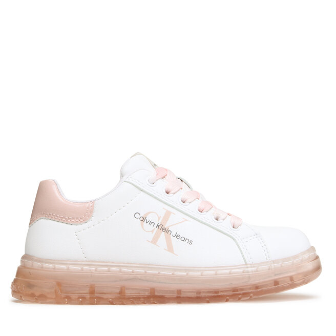 Calvin Klein Jeans Сникърси Calvin Klein Jeans Low Cut Lace-Up Sneaker V3A9-80474-1434 White/Pink X134