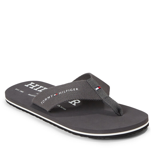Σαγιονάρες Tommy Hilfiger Im R Trademark Beach Sandal FM0FM04863 Dark Ash PTY
