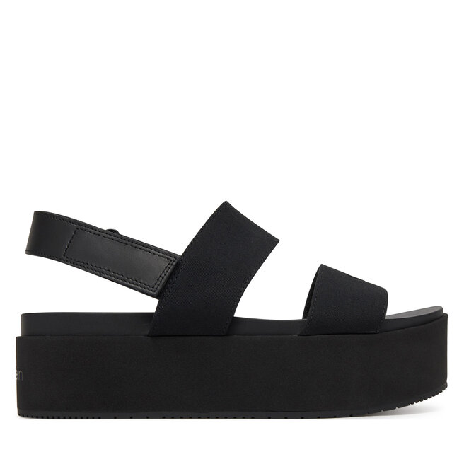 Sandały Calvin Klein Jeans Flatform Sandal Sling In - Czarny