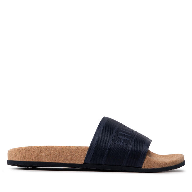 Tommy Hilfiger Papucs Tommy Hilfiger Webbing Cork Pool Slide FW0FW06525 Desert Sky DW5