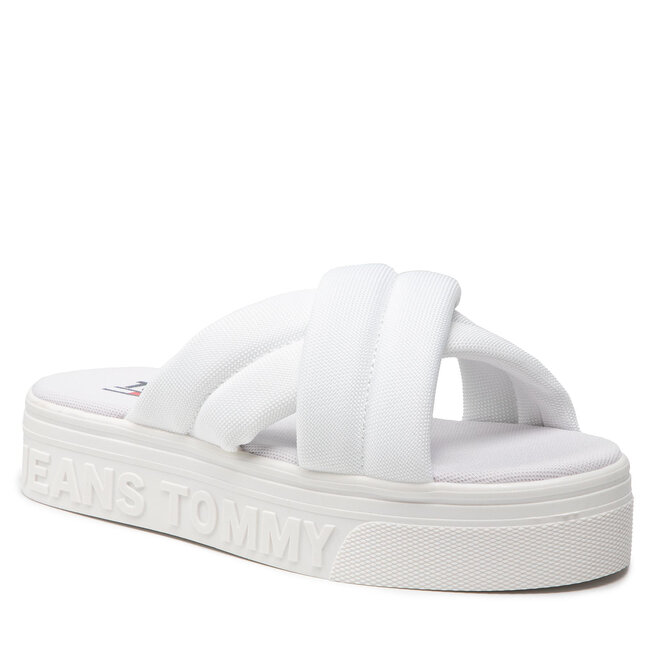 Slapi Tommy Jeans Flatform Sandal EN0EN01798 White YBR