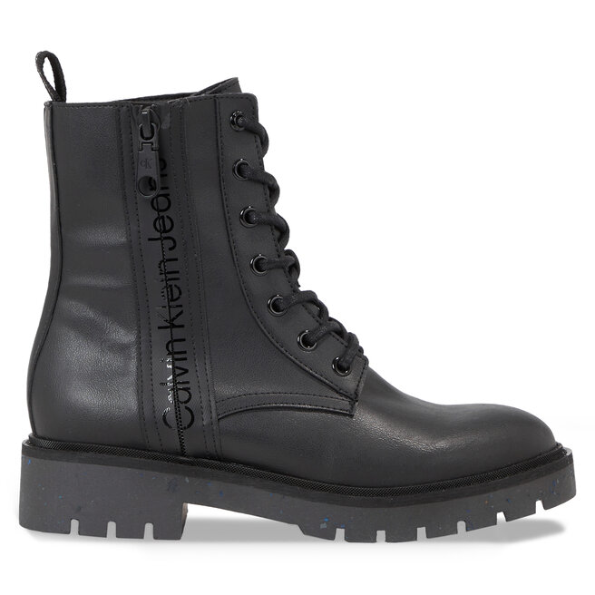 Trapery Calvin Klein Jeans Combat Mid Laceup Boot Wn - Czarny